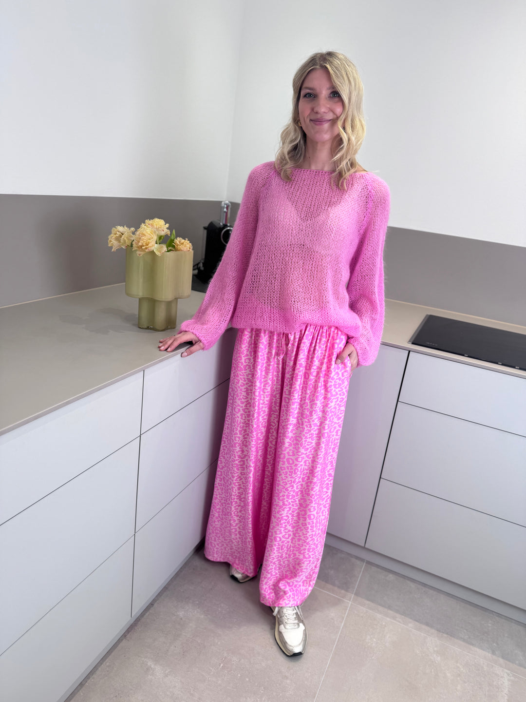Grobstrickpullover - Pink (langarm)
