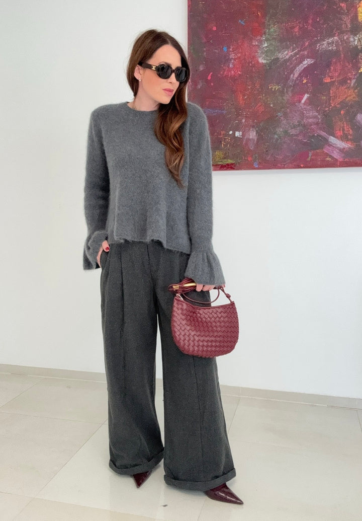 Baby-Alpaka-Pullover - Grau