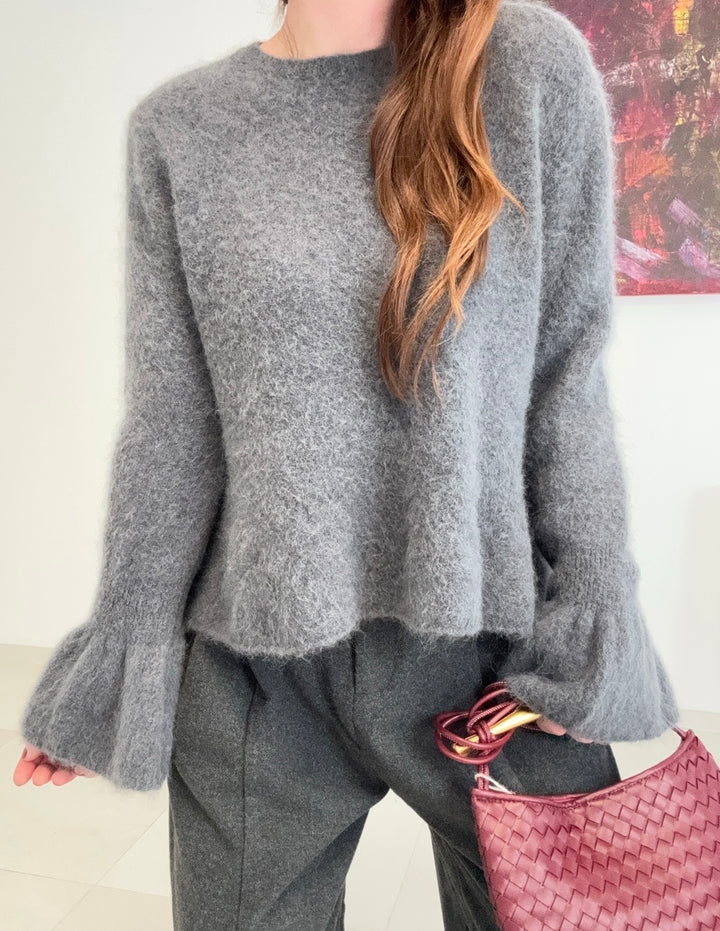 Baby-Alpaka-Pullover - Grau