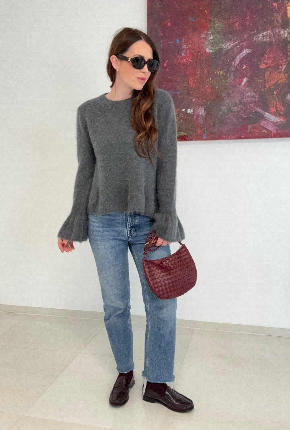 Baby-Alpaka-Pullover - Grau