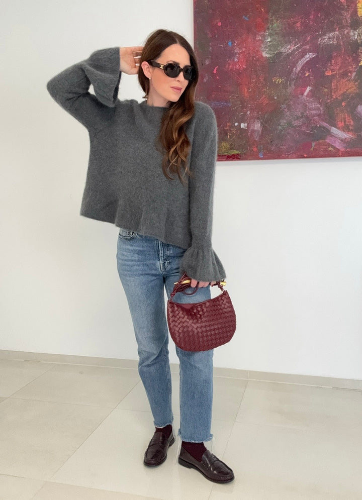 Baby-Alpaka-Pullover - Grau