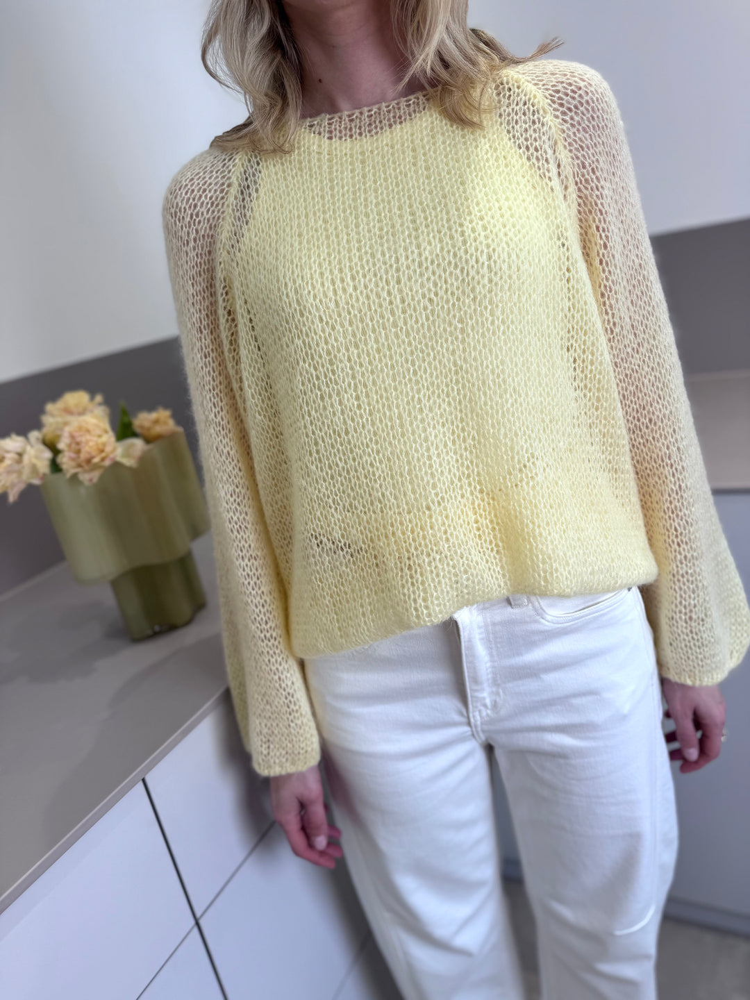 Grobstrickpullover - Gelb (langarm)