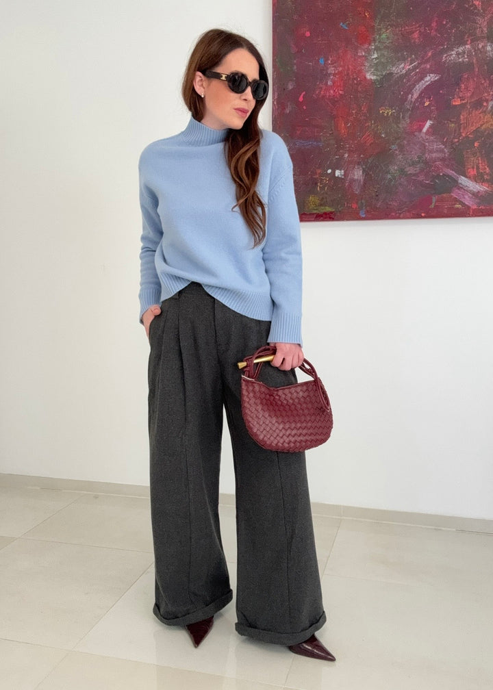 Weite Stoffhose - Grau