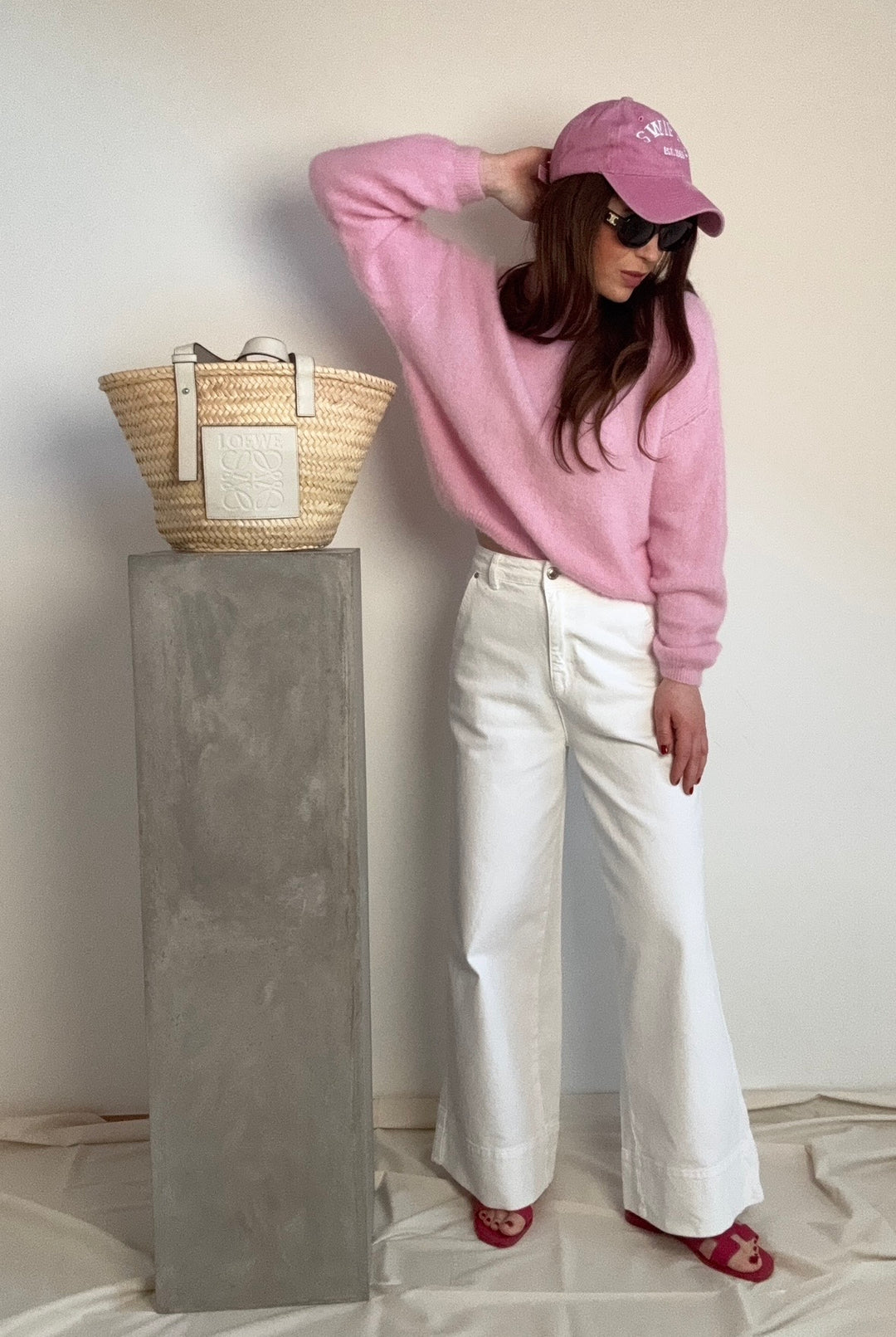 Wide-leg Jeans - Weiß