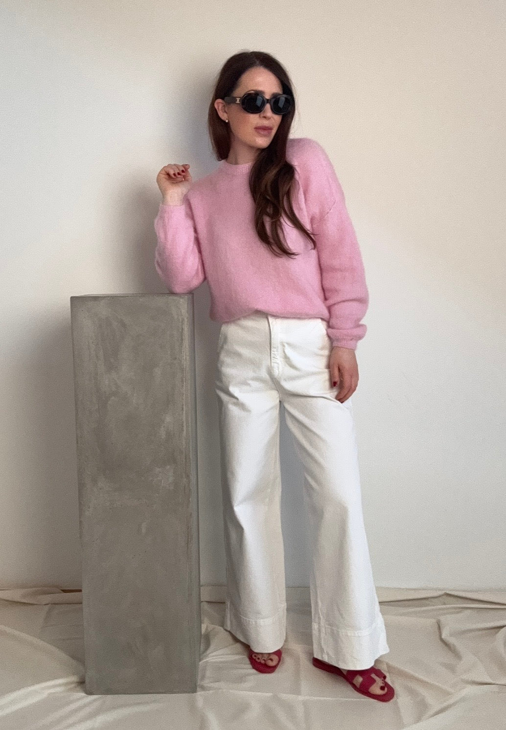 Mohair-Pullover - Rosa