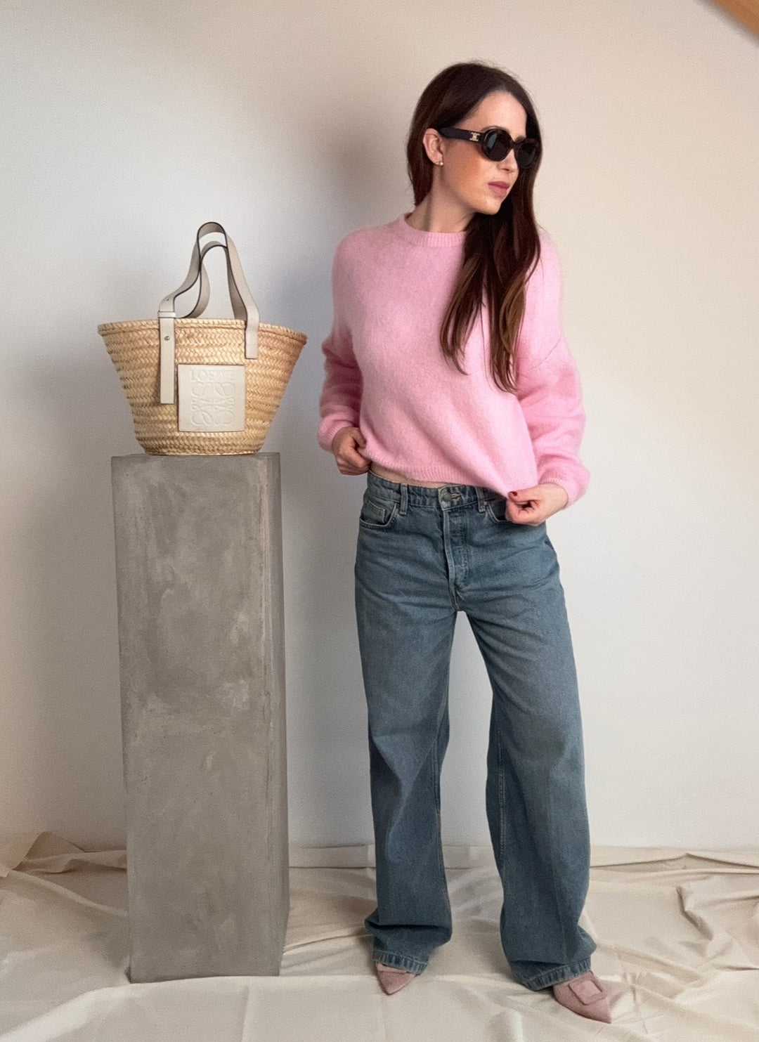 Mohair-Pullover - Rosa