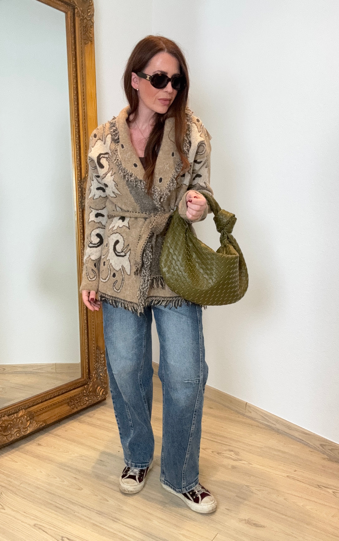 Verspielte Strickjacke - Beige