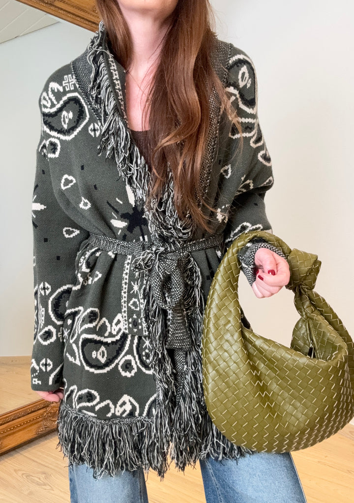 Strickjacke - Khaki