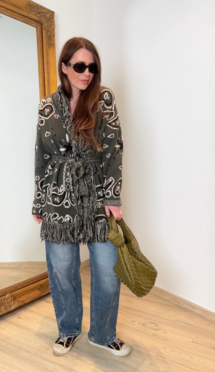 Strickjacke - Khaki