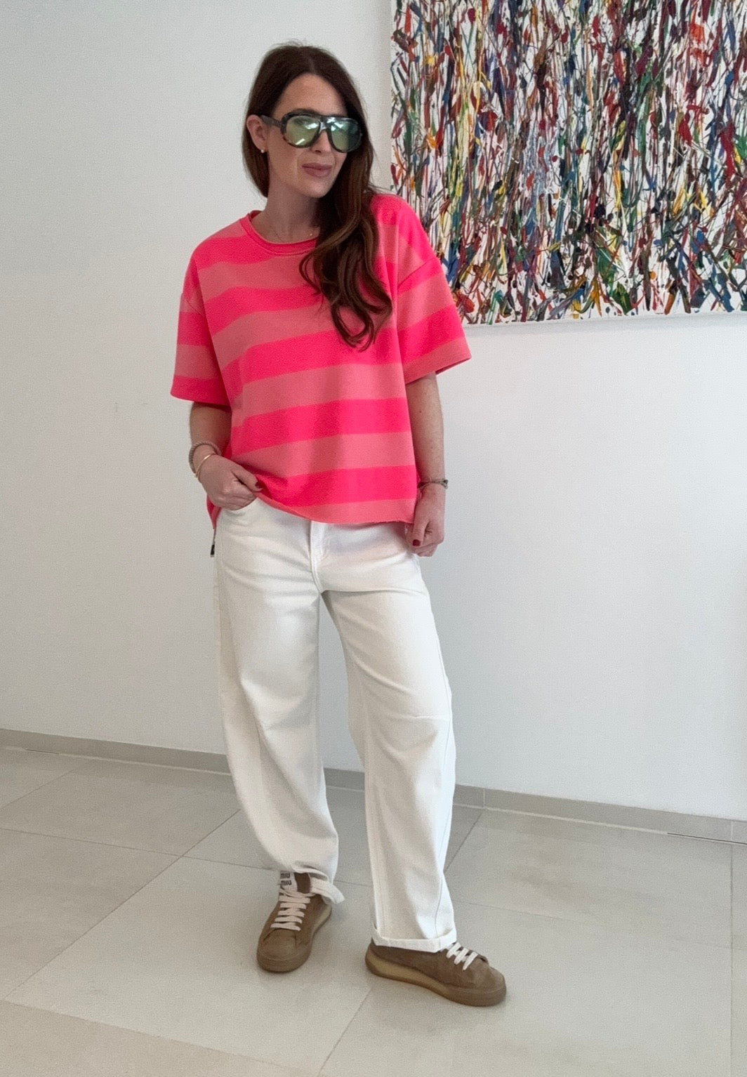 Gestreiftes Shirt - Pink