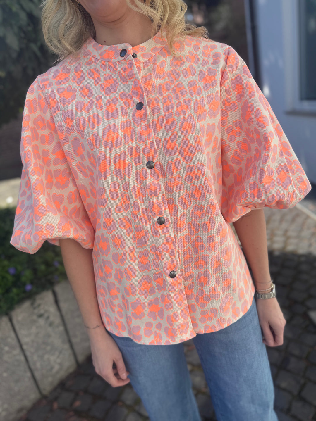 Jacke mit Print - Orange