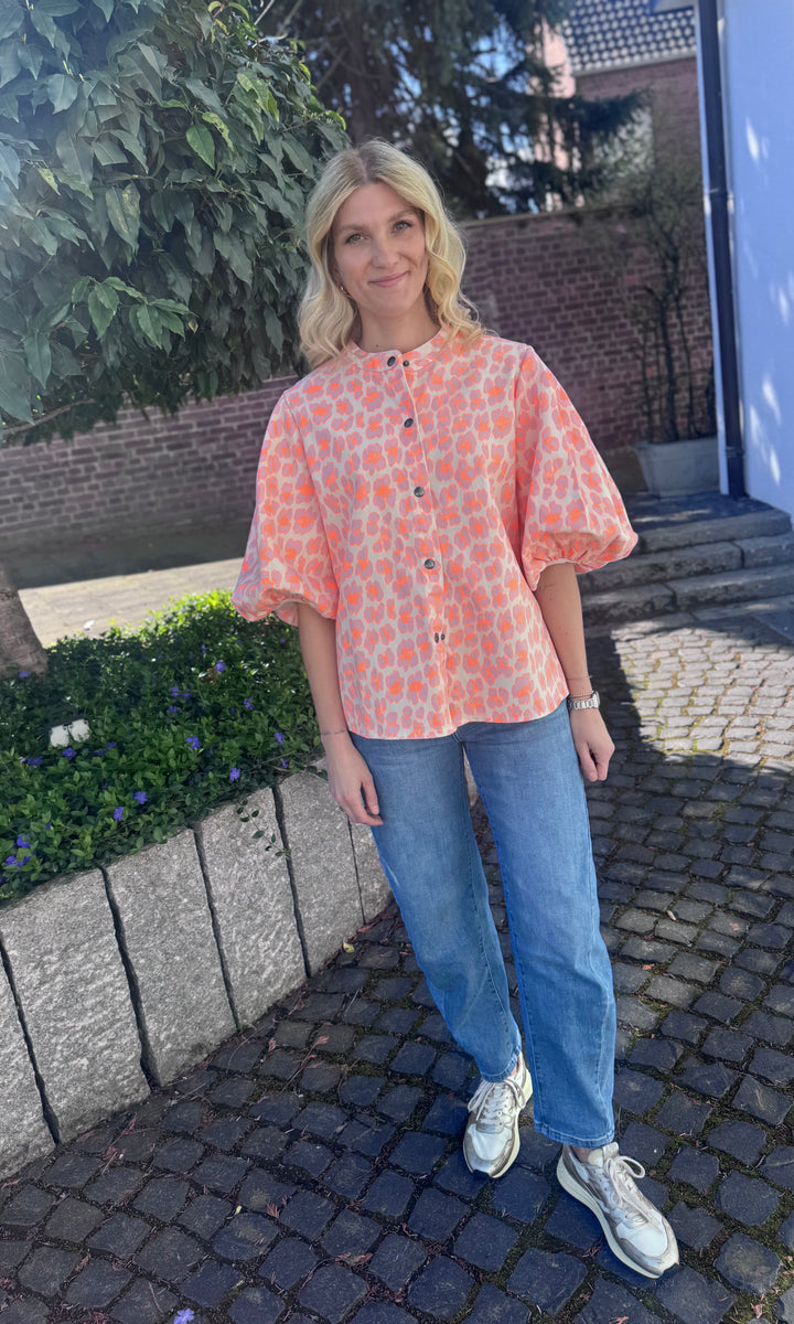Jacke mit Print - Orange