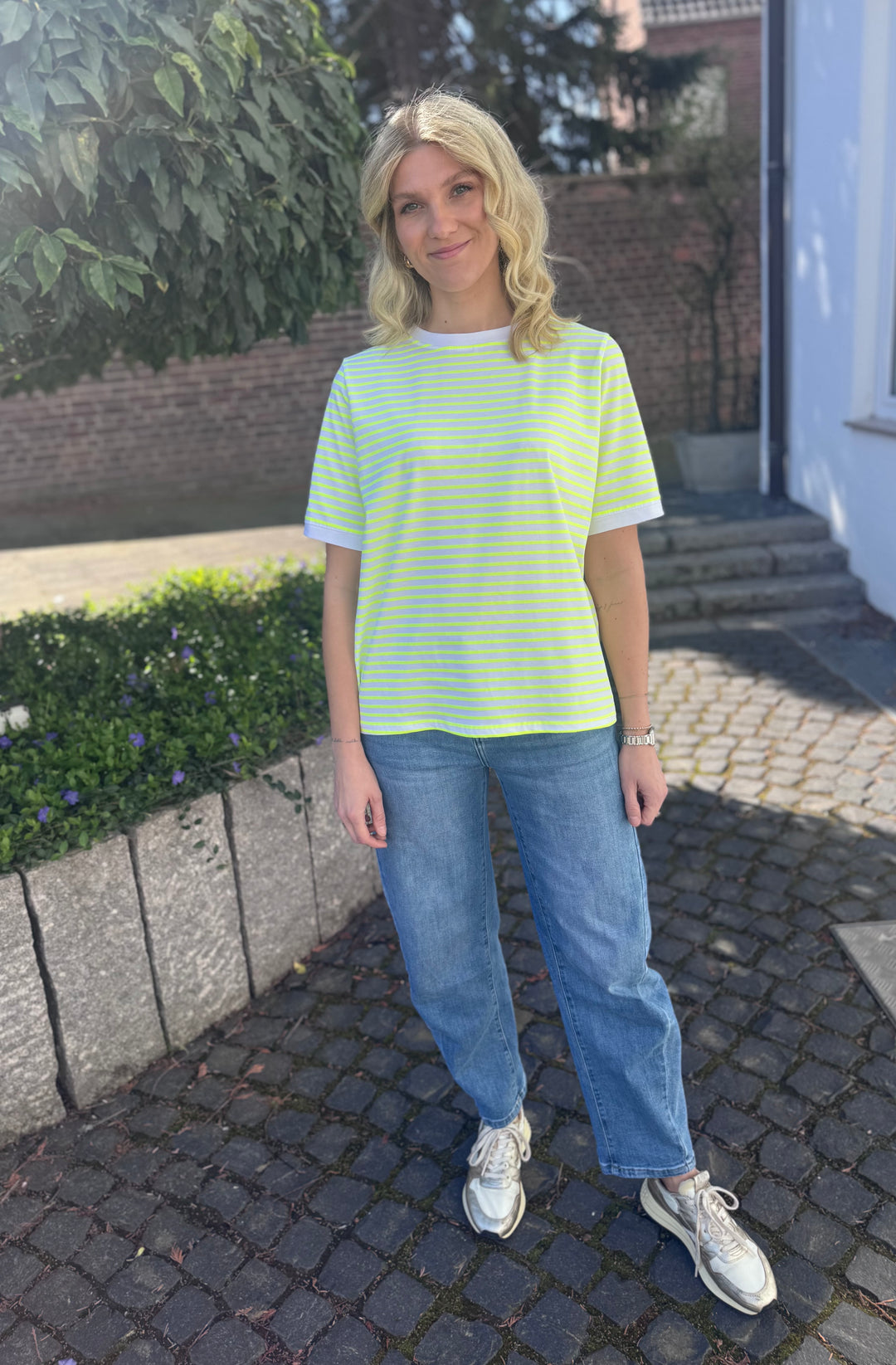 T-Shirt gestreift - Gelb