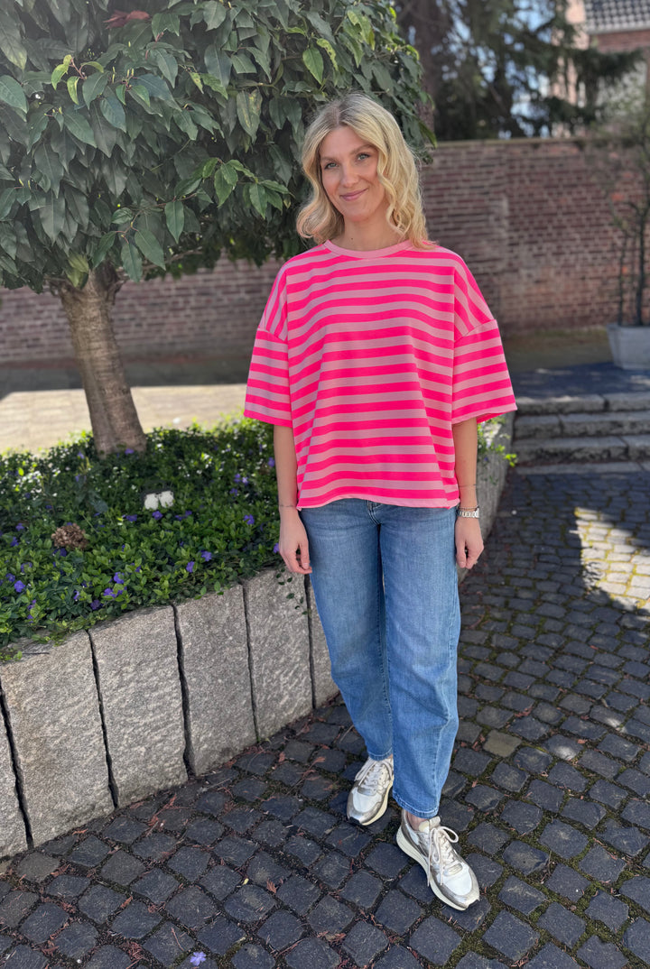 Sweatshirt gestreift -  Pink