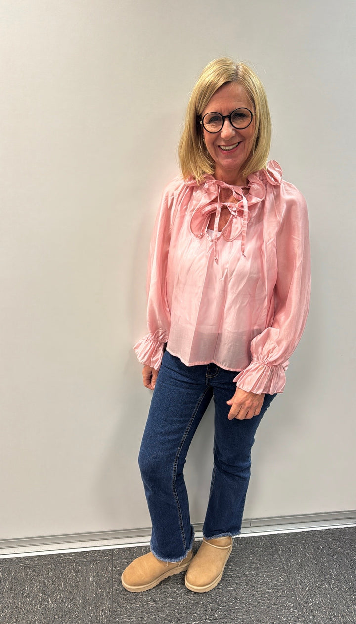 Verspielte Bluse - Rosa