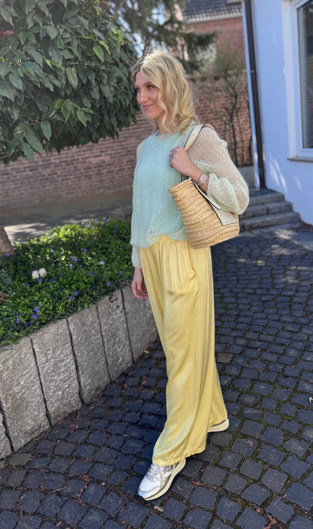 Grobstrickpullover - Mint (langarm)