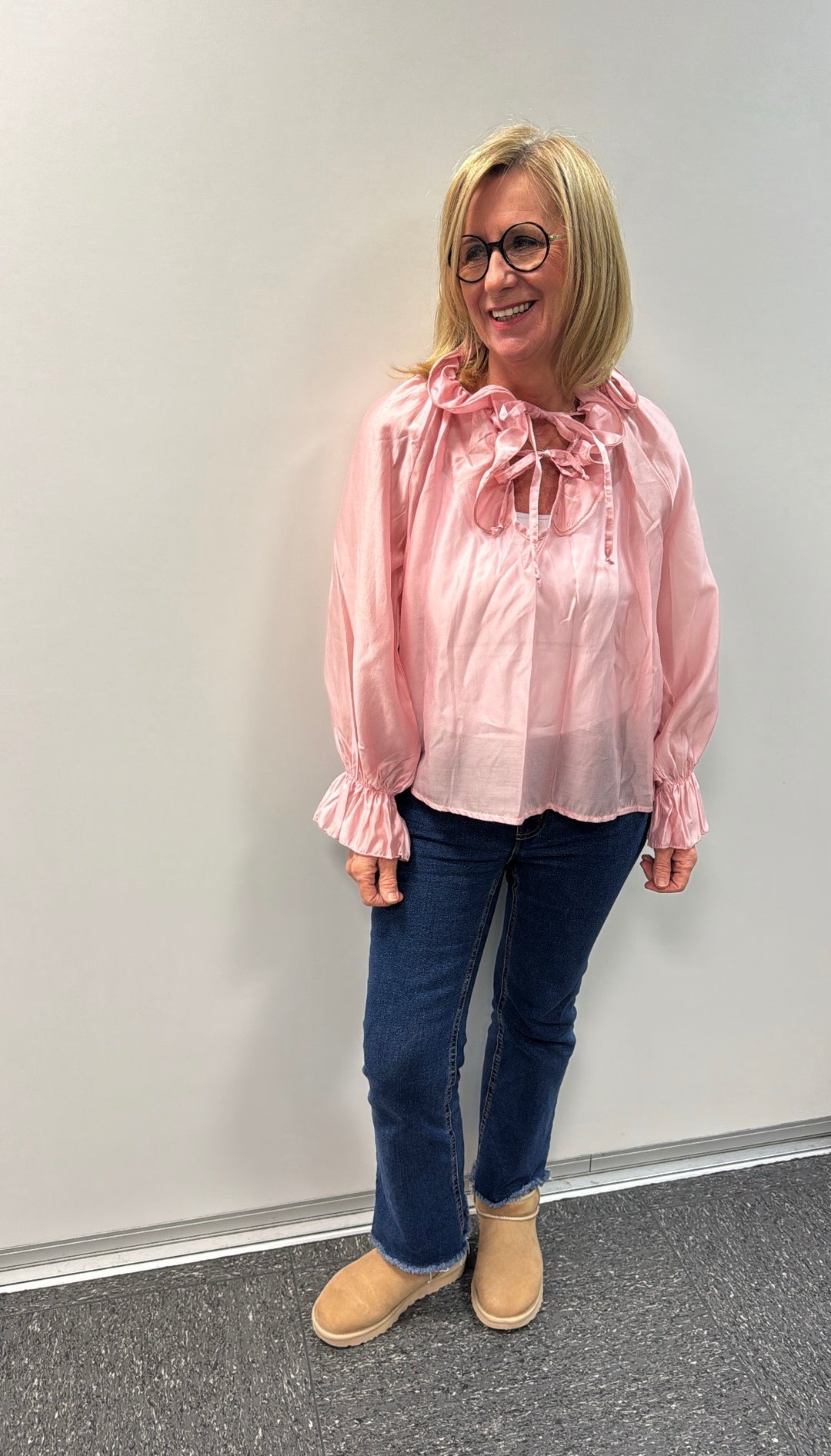 Verspielte Bluse - Rosa