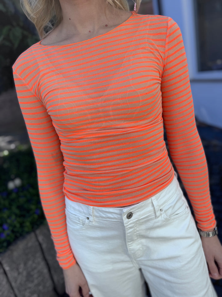 Dünnes Shirt mit Kaschmir - Orange