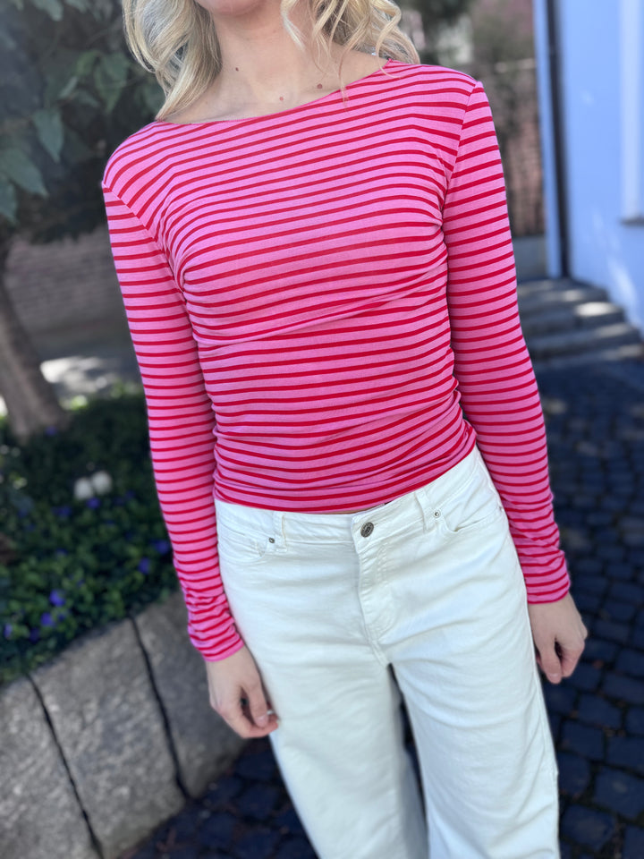 Dünnes Shirt mit Kaschmir - Rot
