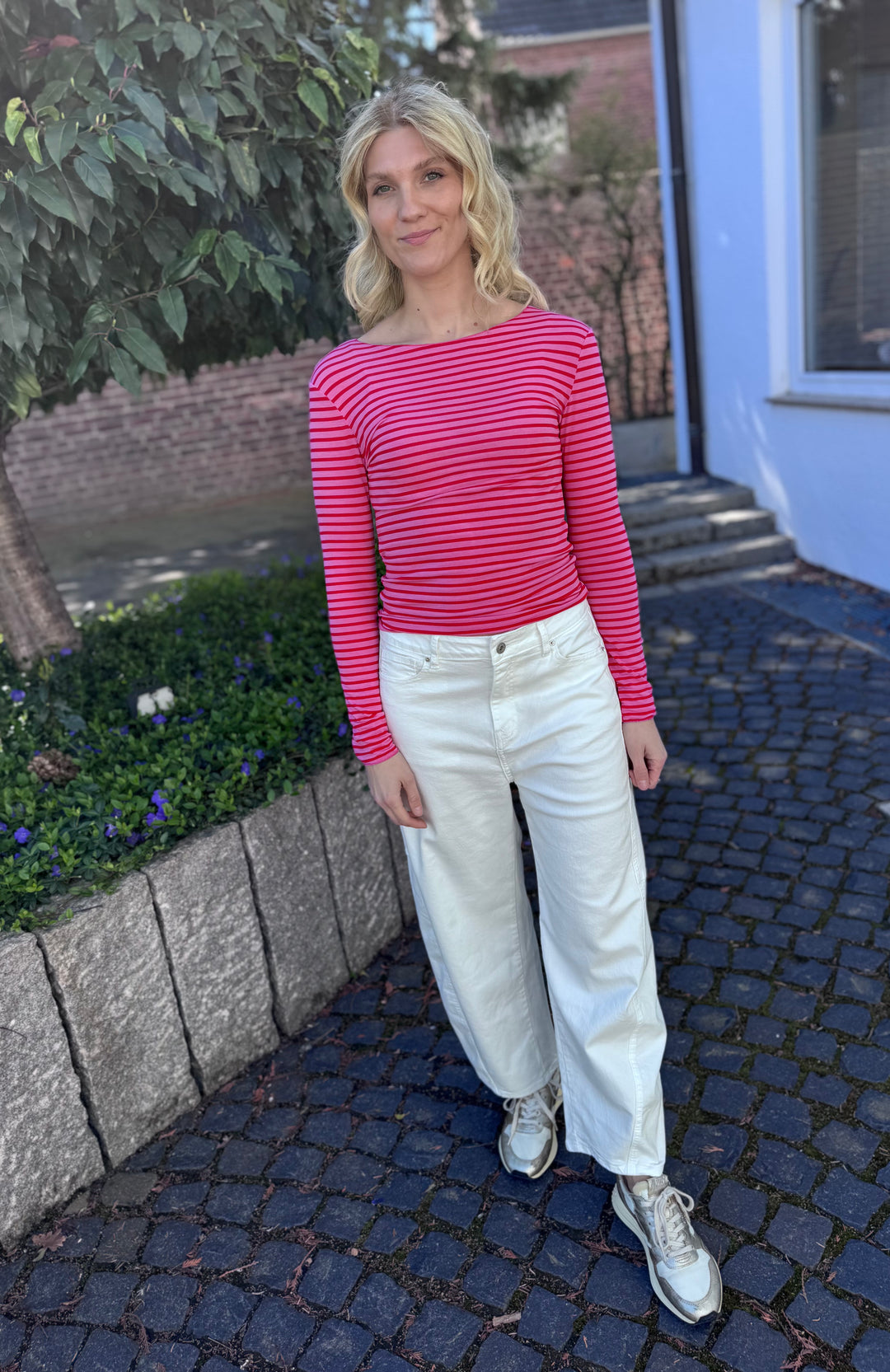 Dünnes Shirt mit Kaschmir - Rot
