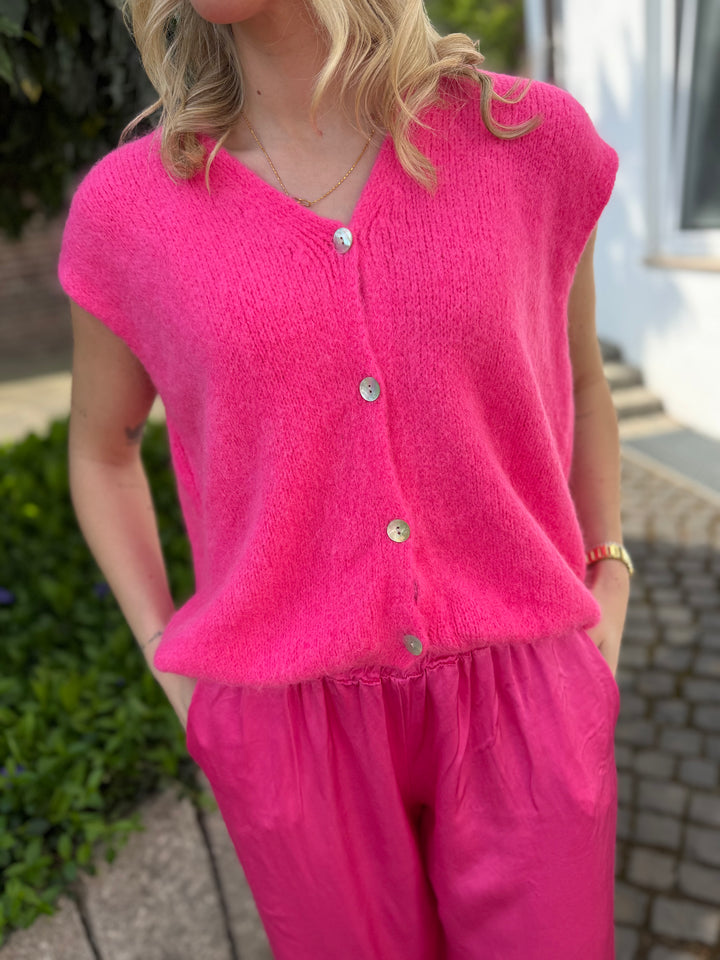 Alpaka-Weste - Pink