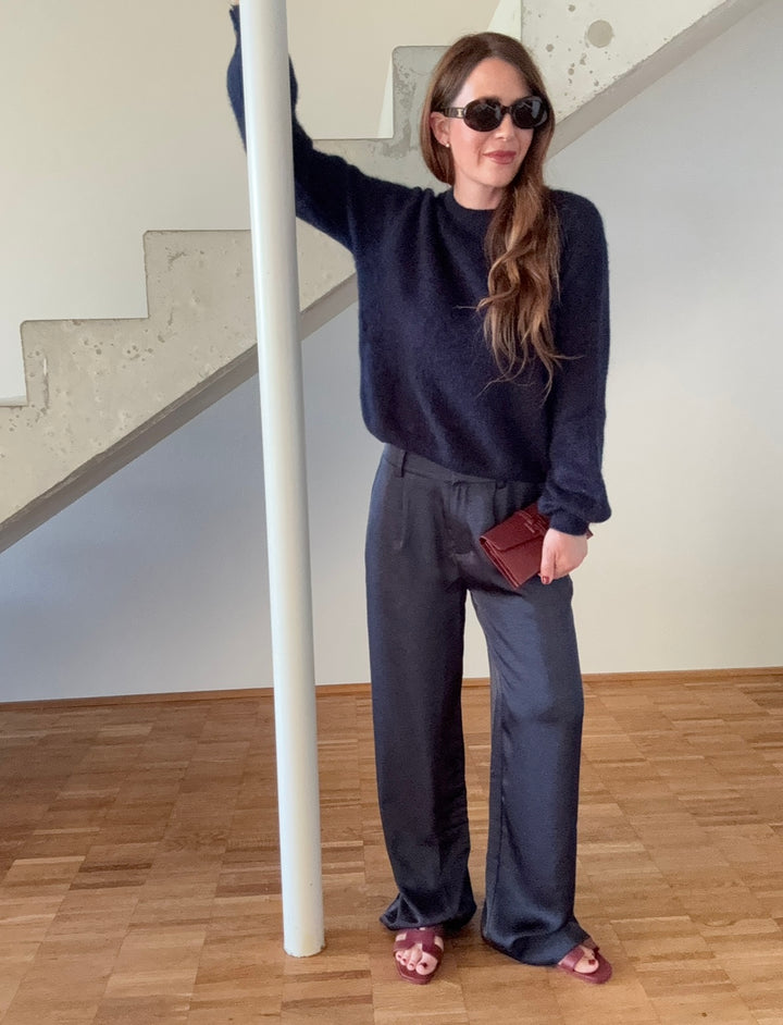 Klassischer Pullover - Navy