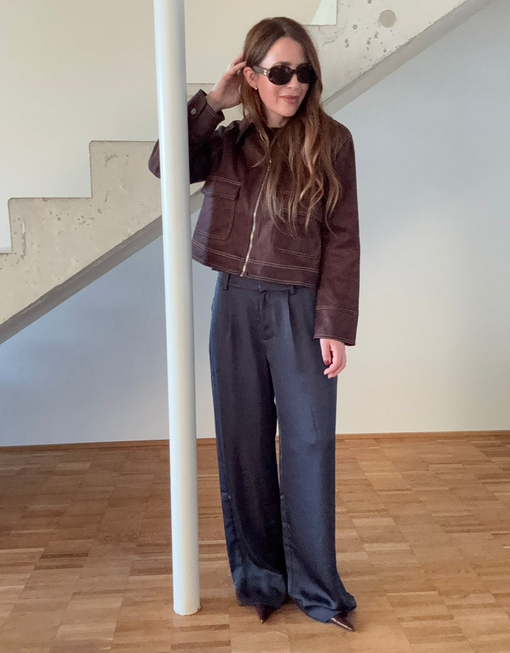 Verkürzte Jacke - Schoko