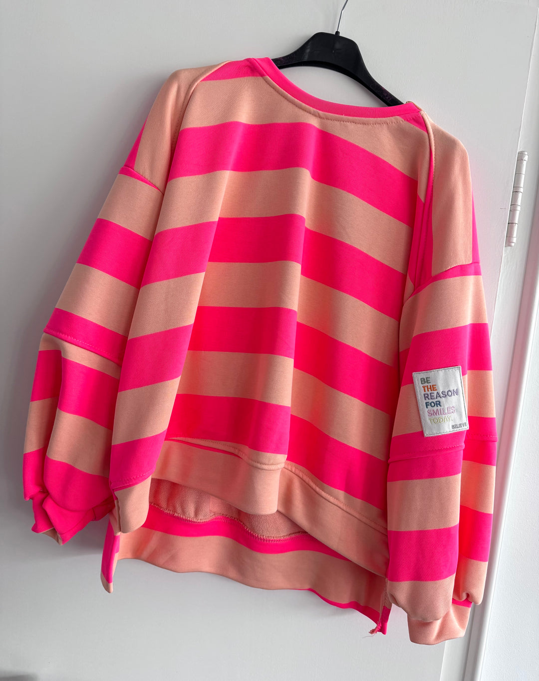 Gestreifter Sweater - Orange/Pink