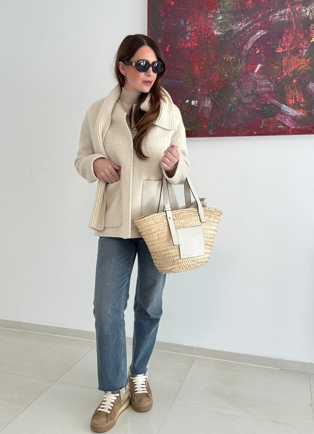 JACKE AUS 100% WOLLE - HANDGEFERTIGTER (Creme)