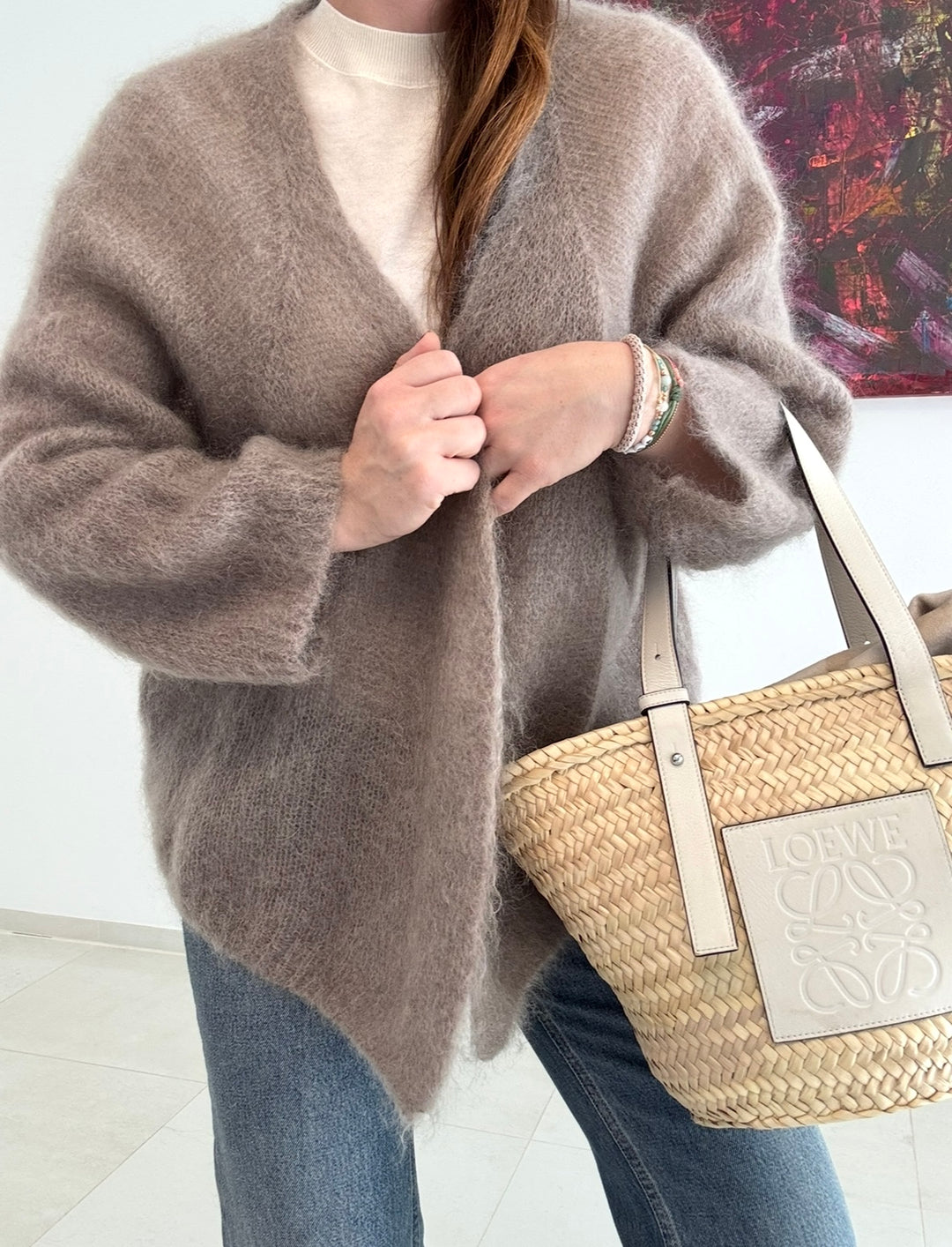 Mohair Cardigan - Taupe