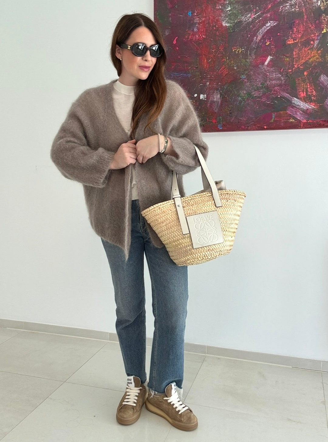 Mohair Cardigan - Taupe