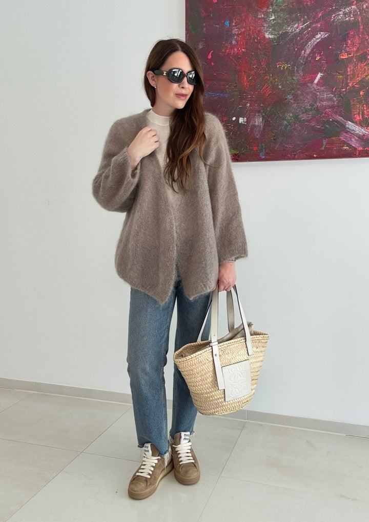 Mohair Cardigan - Taupe