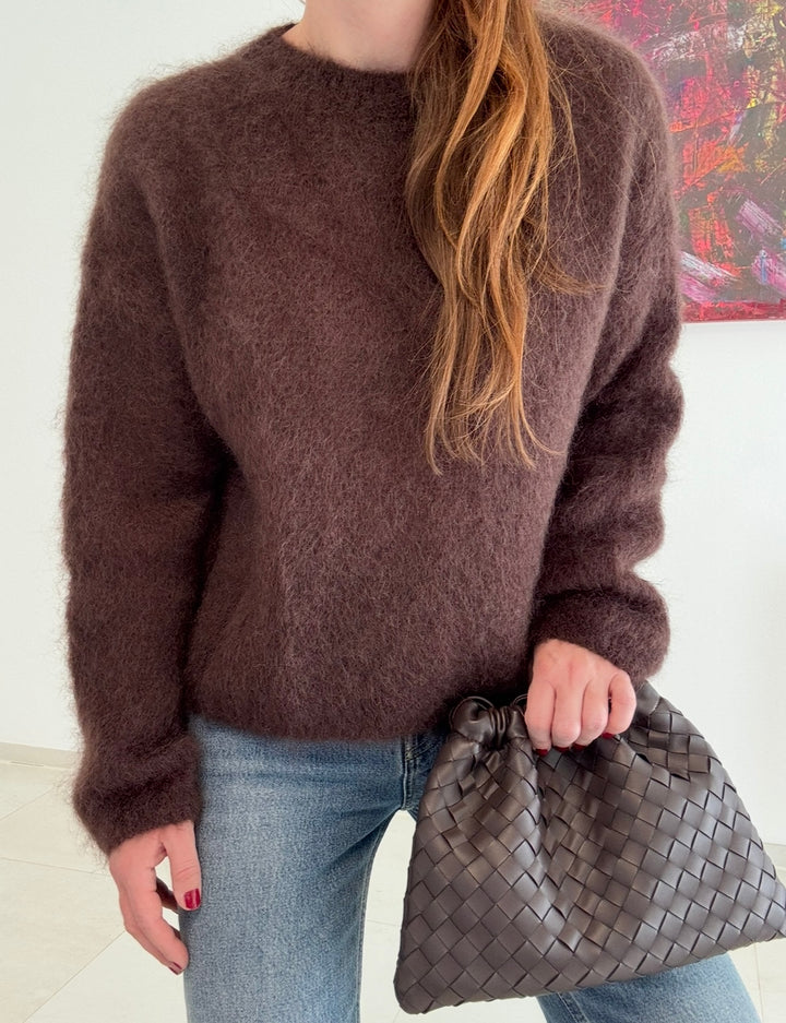 Mohair-Pullover - Braun
