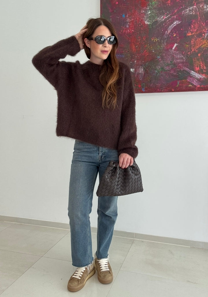 Mohair-Pullover - Braun