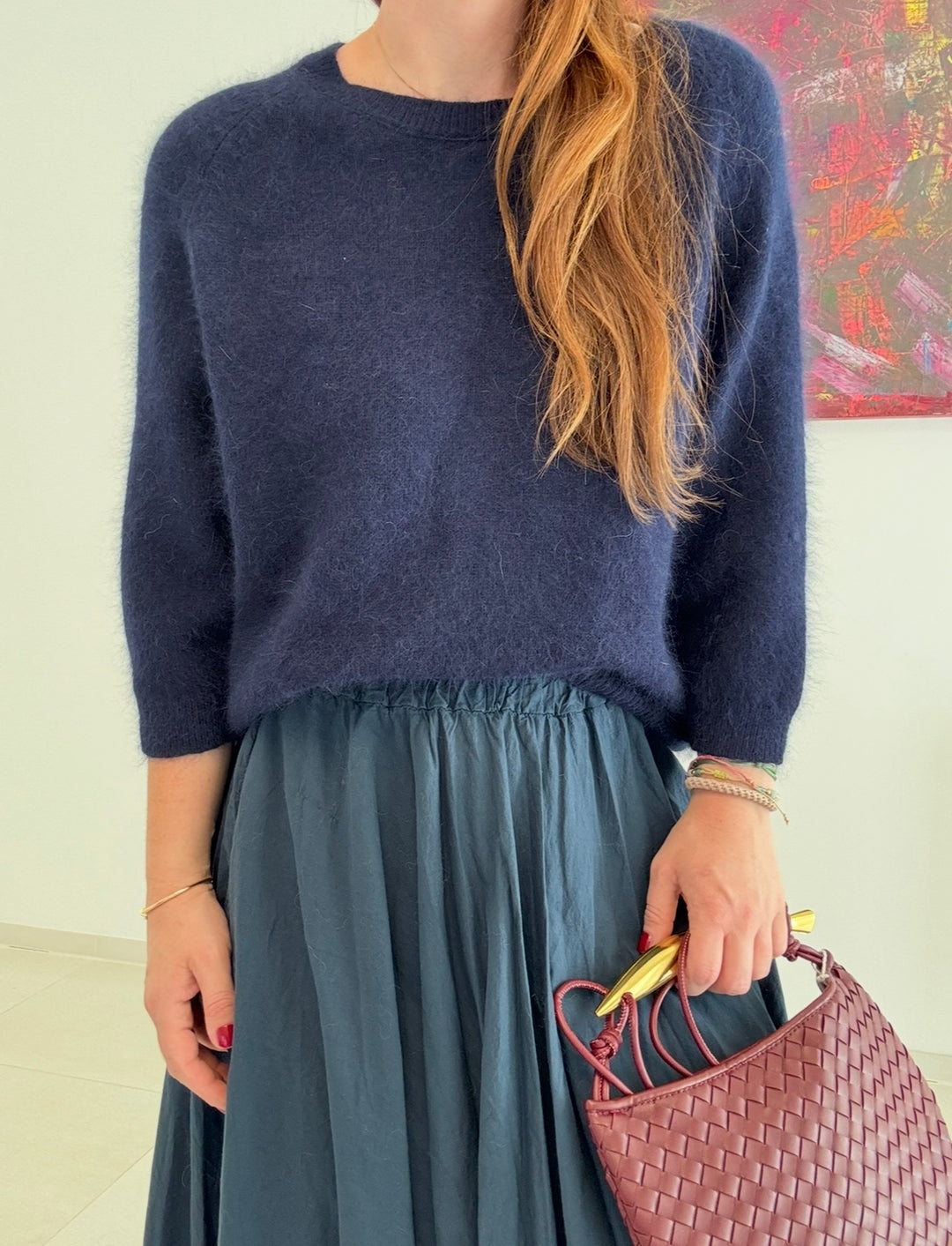 Angora-Shirt - Navy