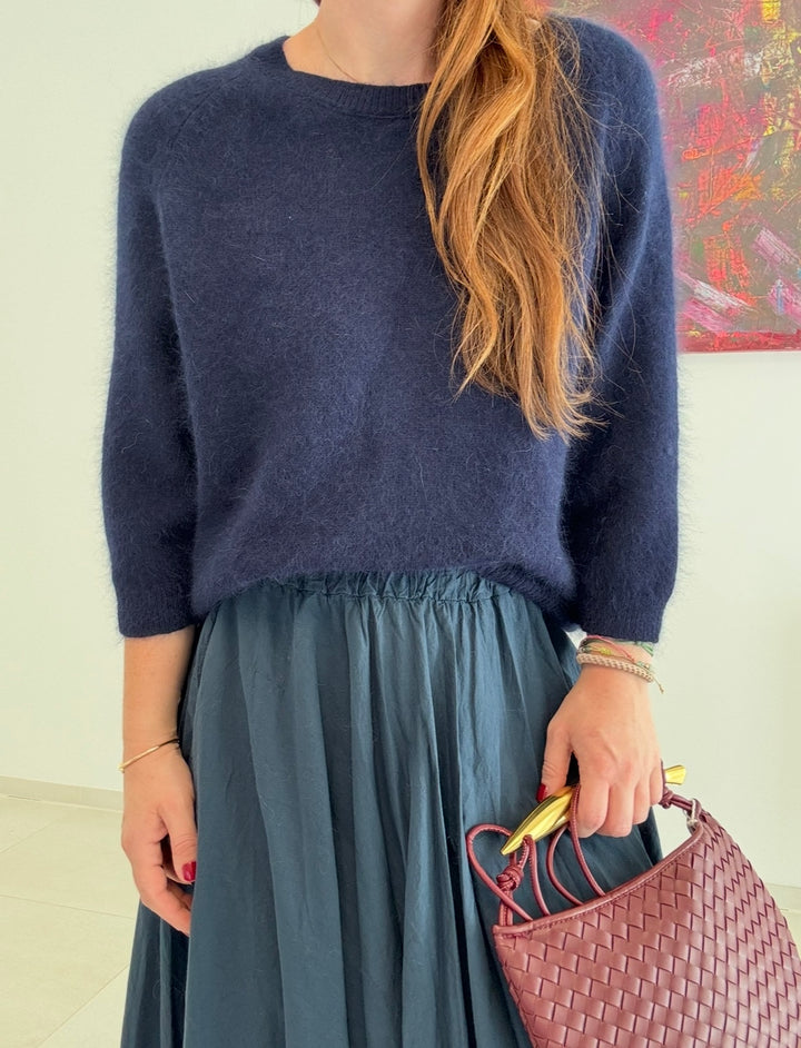 Angora-Shirt - Navy