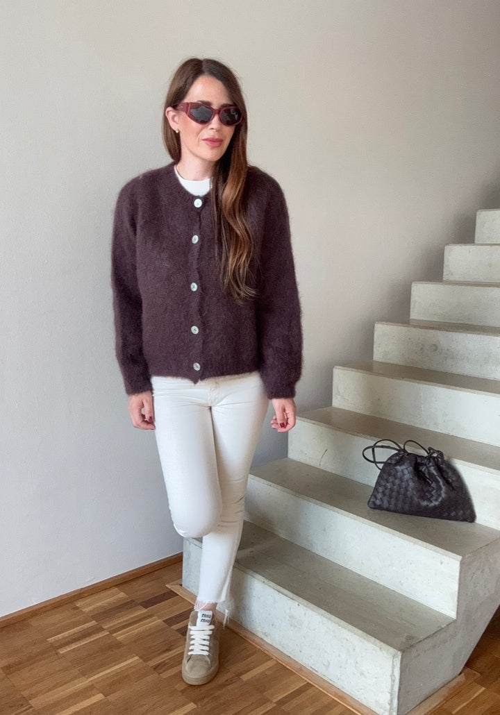 Mohair-Cardigan - Schoko
