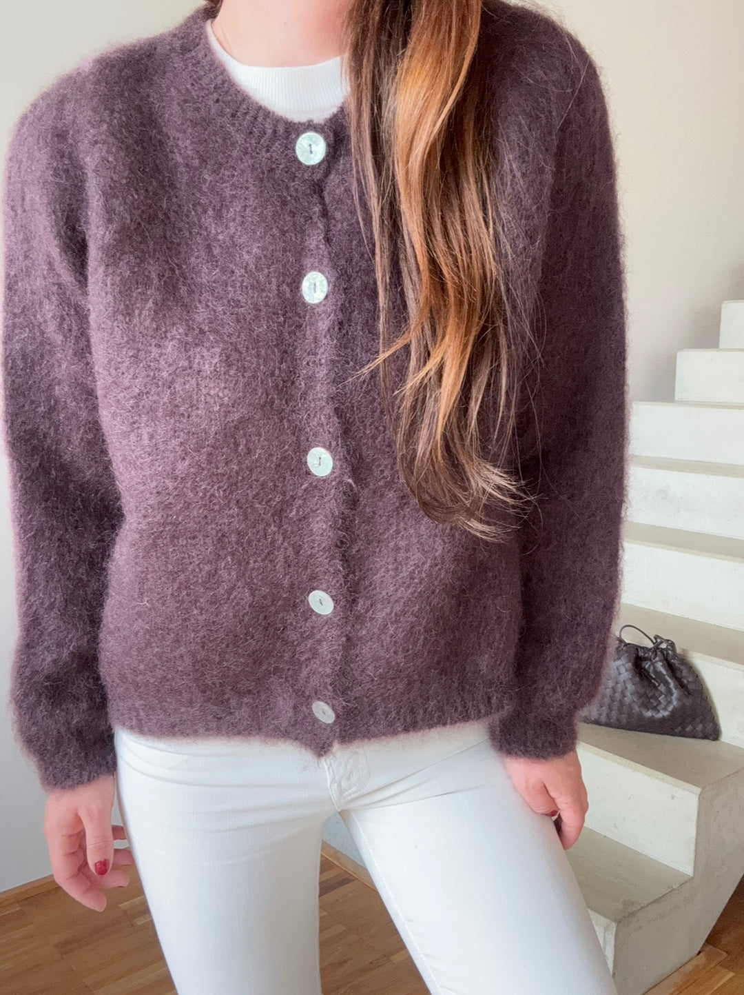 Mohair-Cardigan - Schoko