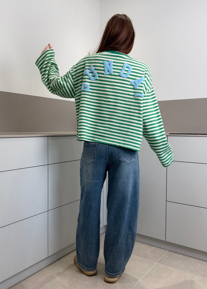 Gestreiftes Shirt - Grün
