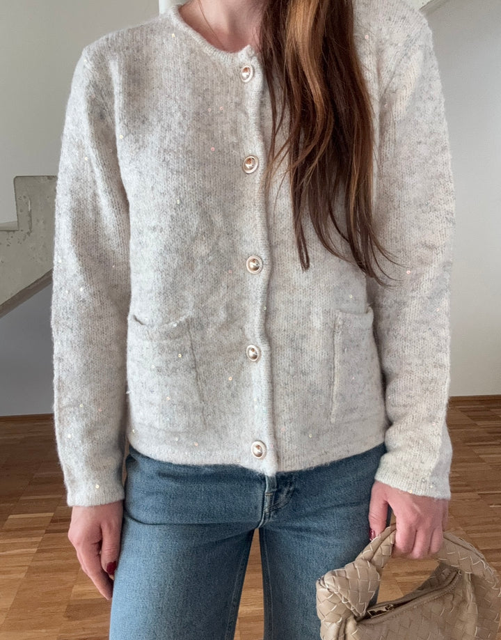 Cardigan - Creme (glatt)