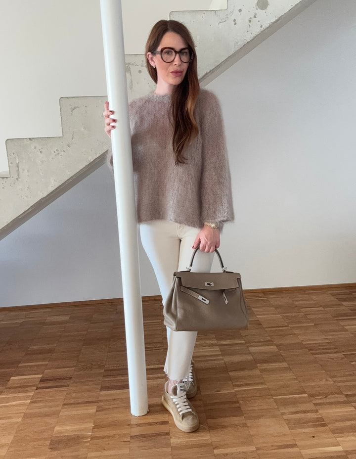 Mohair-Pullover - Taupe