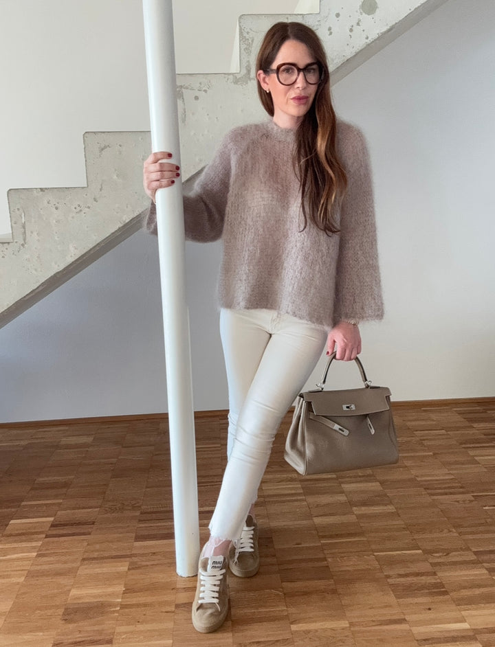 Mohair-Pullover - Taupe