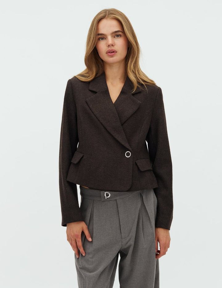 verkürzter Blazer - Schoko