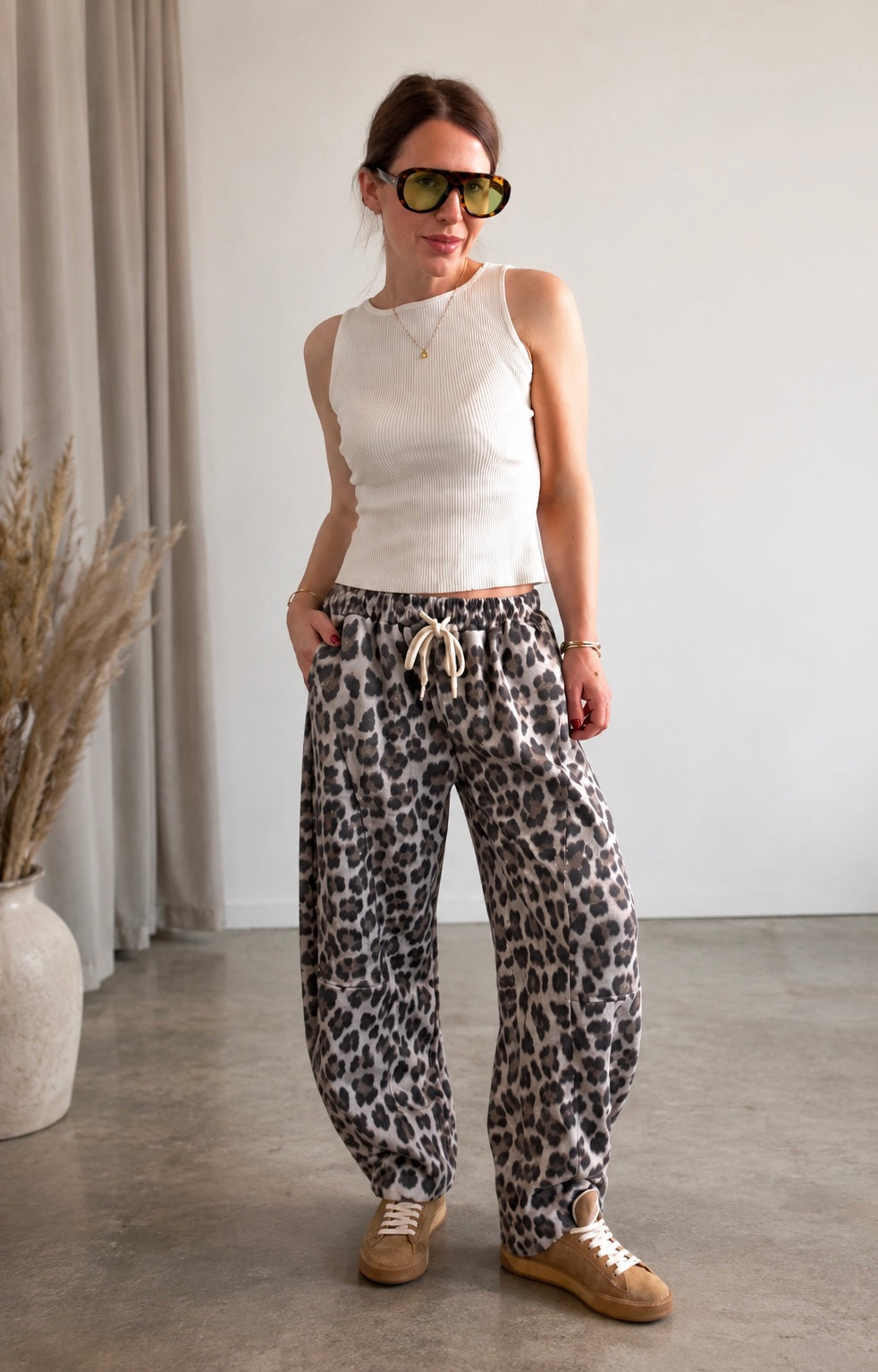 Jogger mit Print - Beige