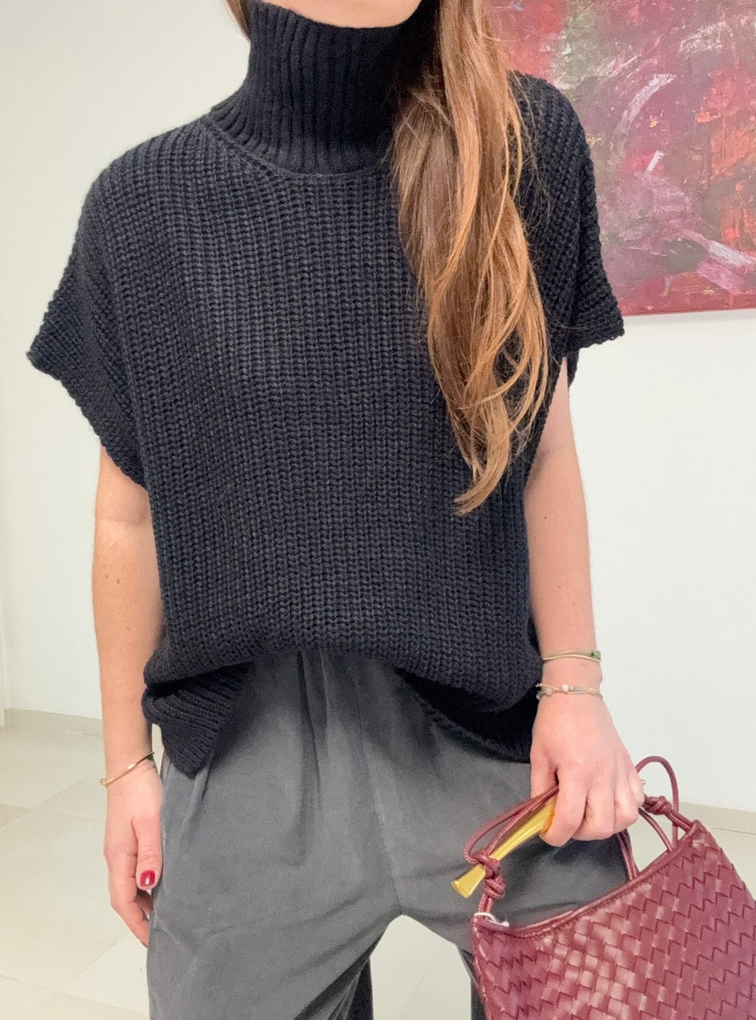 Strickpullunder - Navy