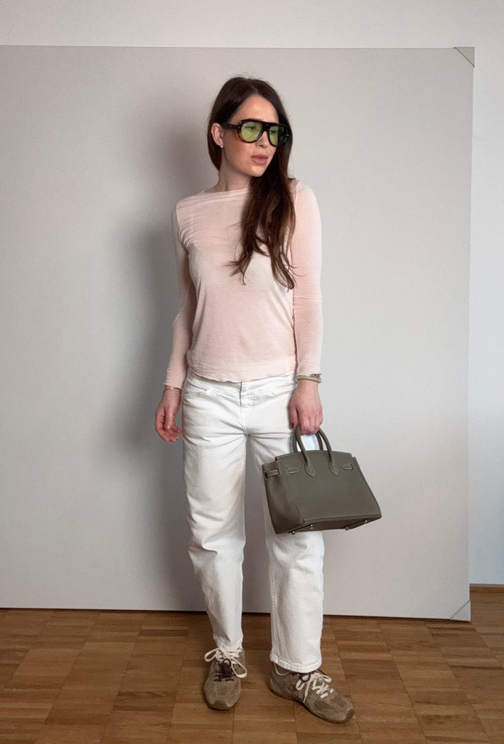 Dünnes Shirt mit Kaschmir - Rose