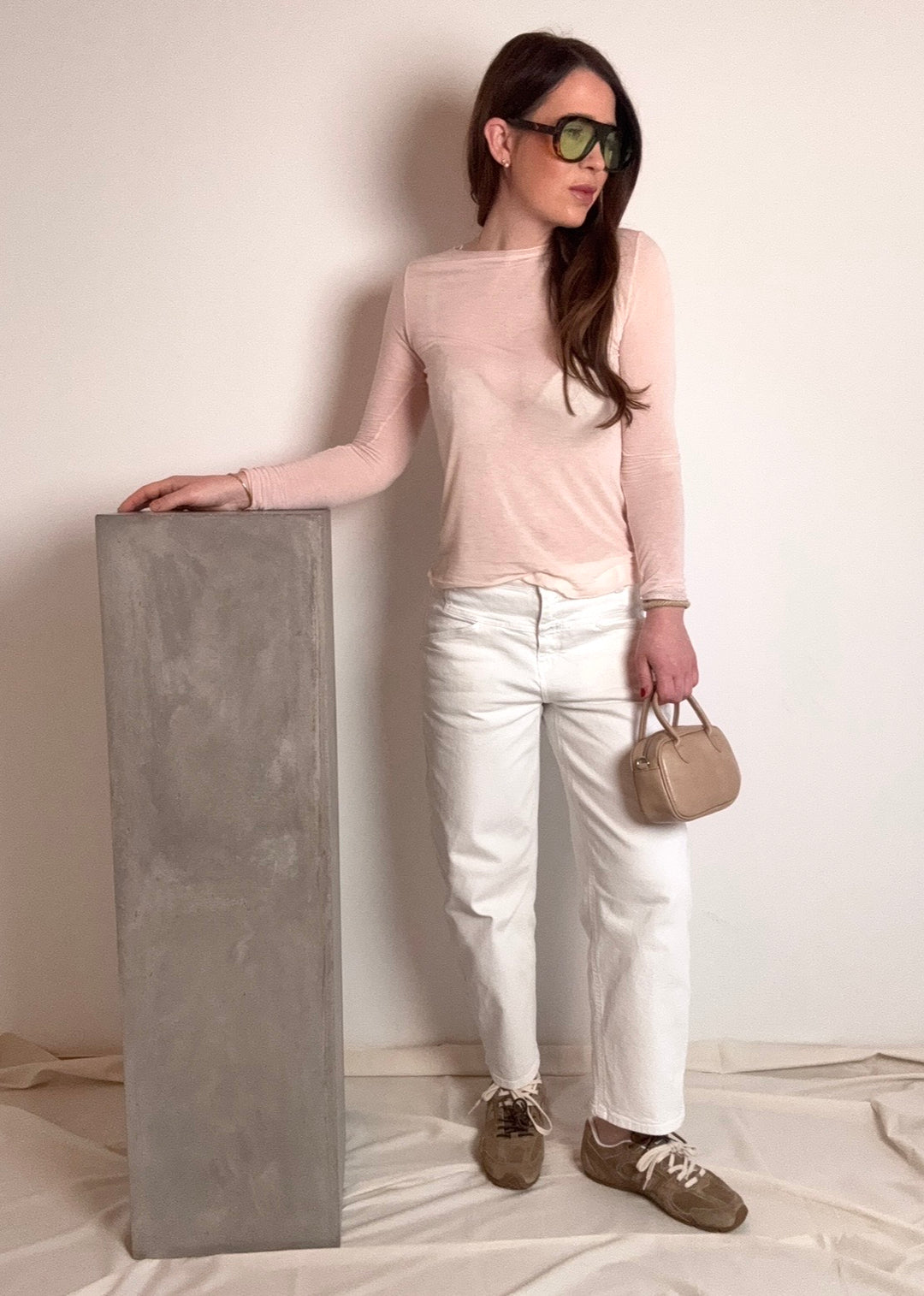 Dünnes Shirt mit Kaschmir - Rose