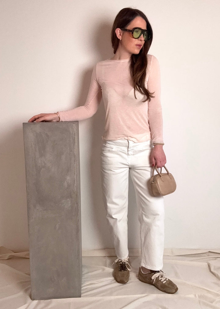 Dünnes Shirt mit Kaschmir - Rose