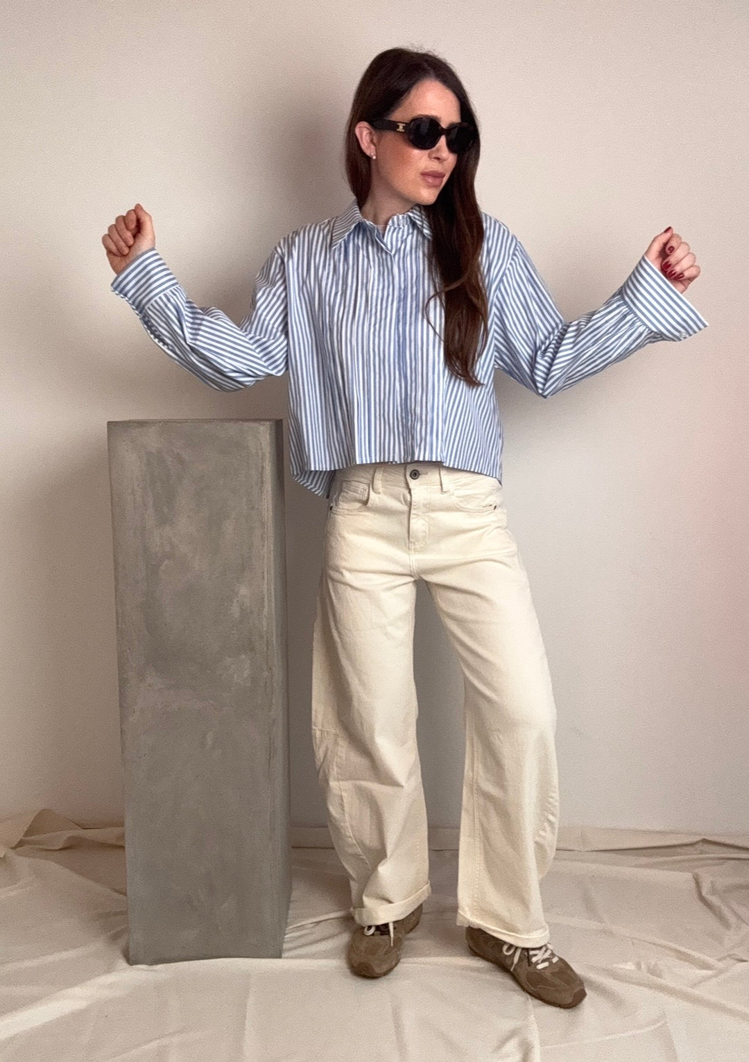 Bluse gestreift - Blau