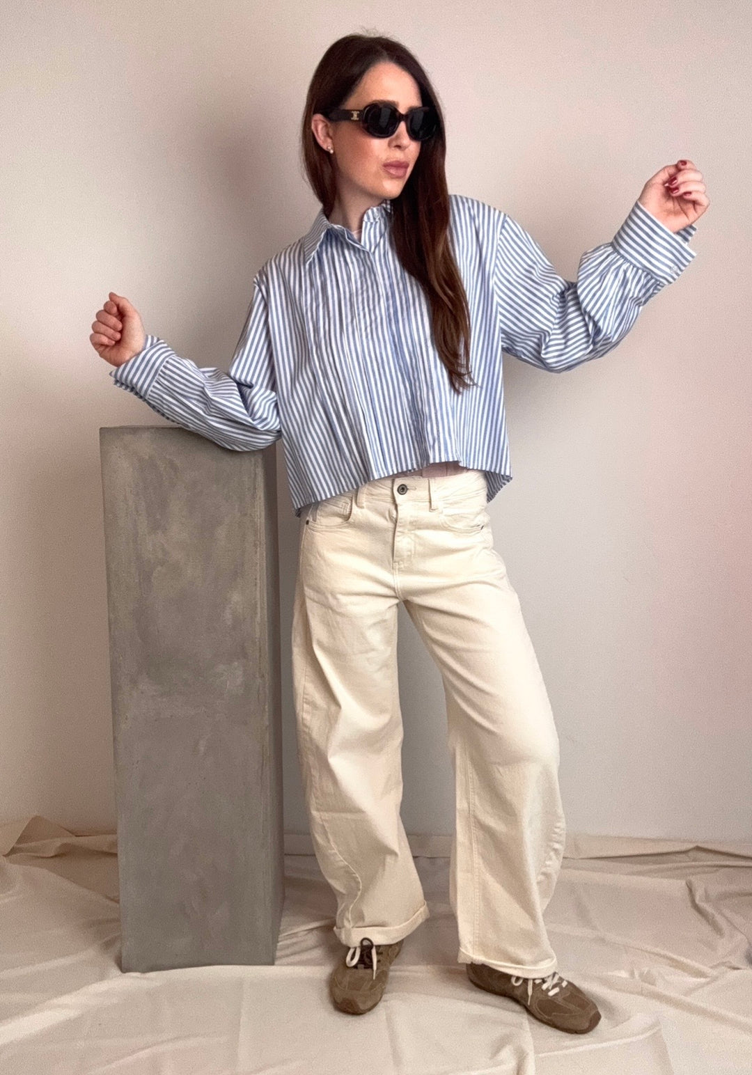 Bluse gestreift - Blau